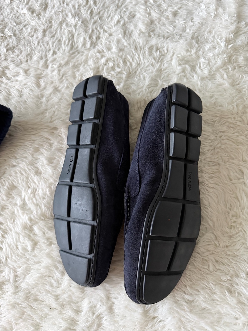 PRADA Navy Suede Penny Loafers - Picture 3 of 3